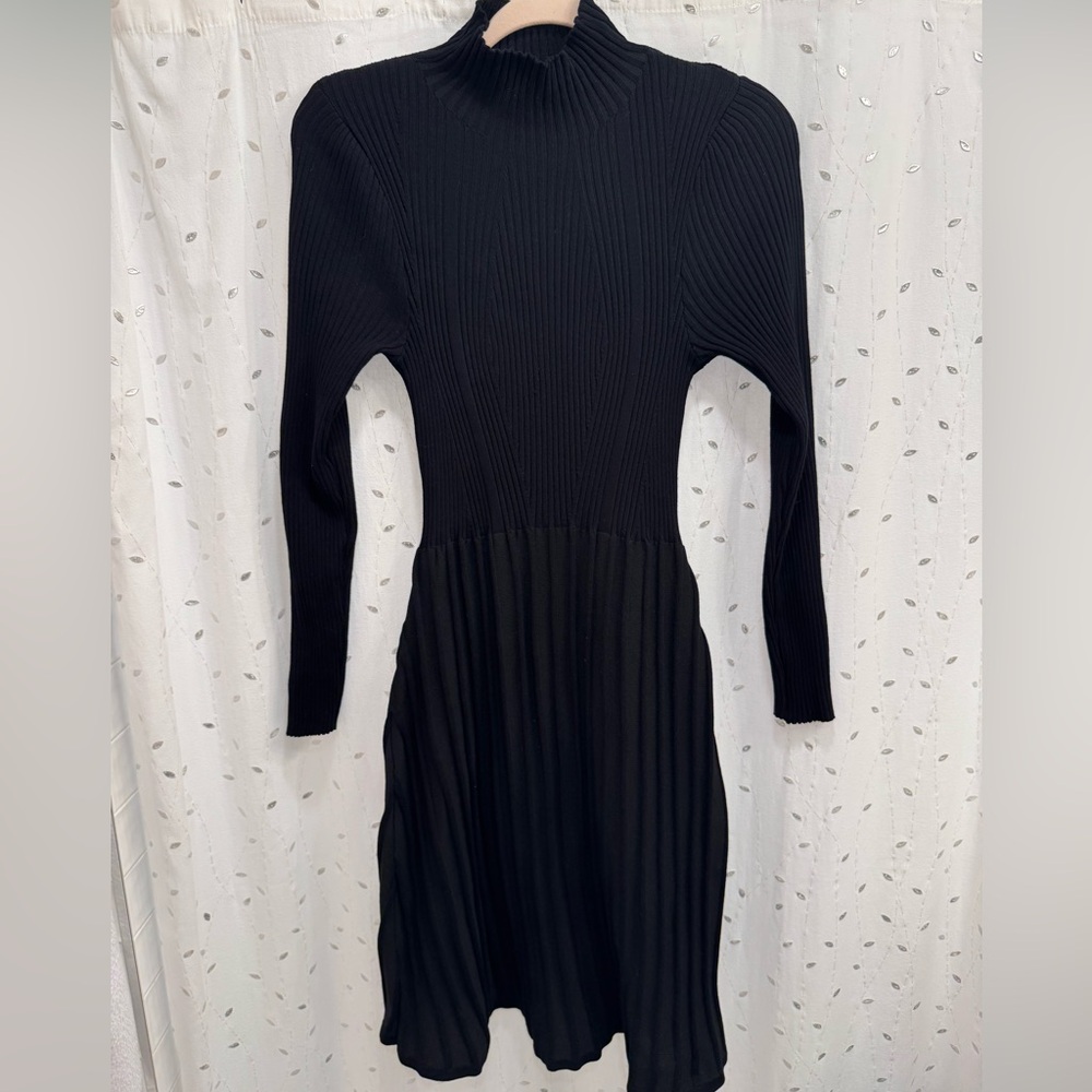 Nanette Lepore Black Long Sleeve Knit Dress